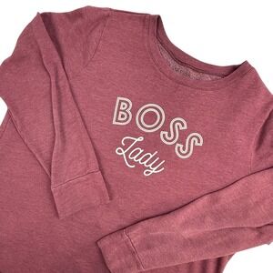 Lane Bryant Women's Burgundy‎ "Boss Lady" Graphic Sweatshirt Size 14/16